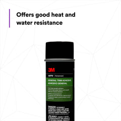 3M General Trim Adhesive 08088 offers heat and moisture resistance.