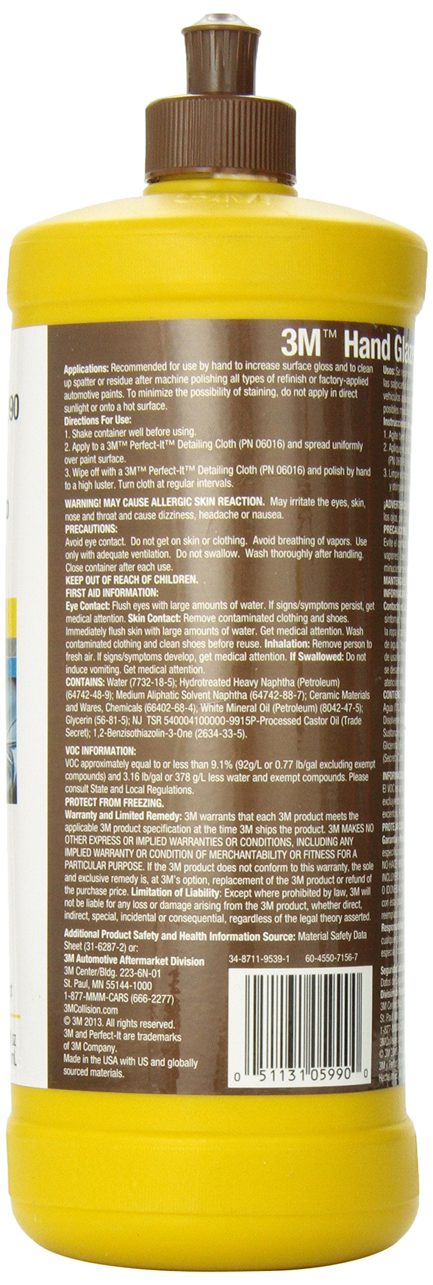 3M Hand Glaze 05990 during application highlights a brilliant finish and easy wipe-off