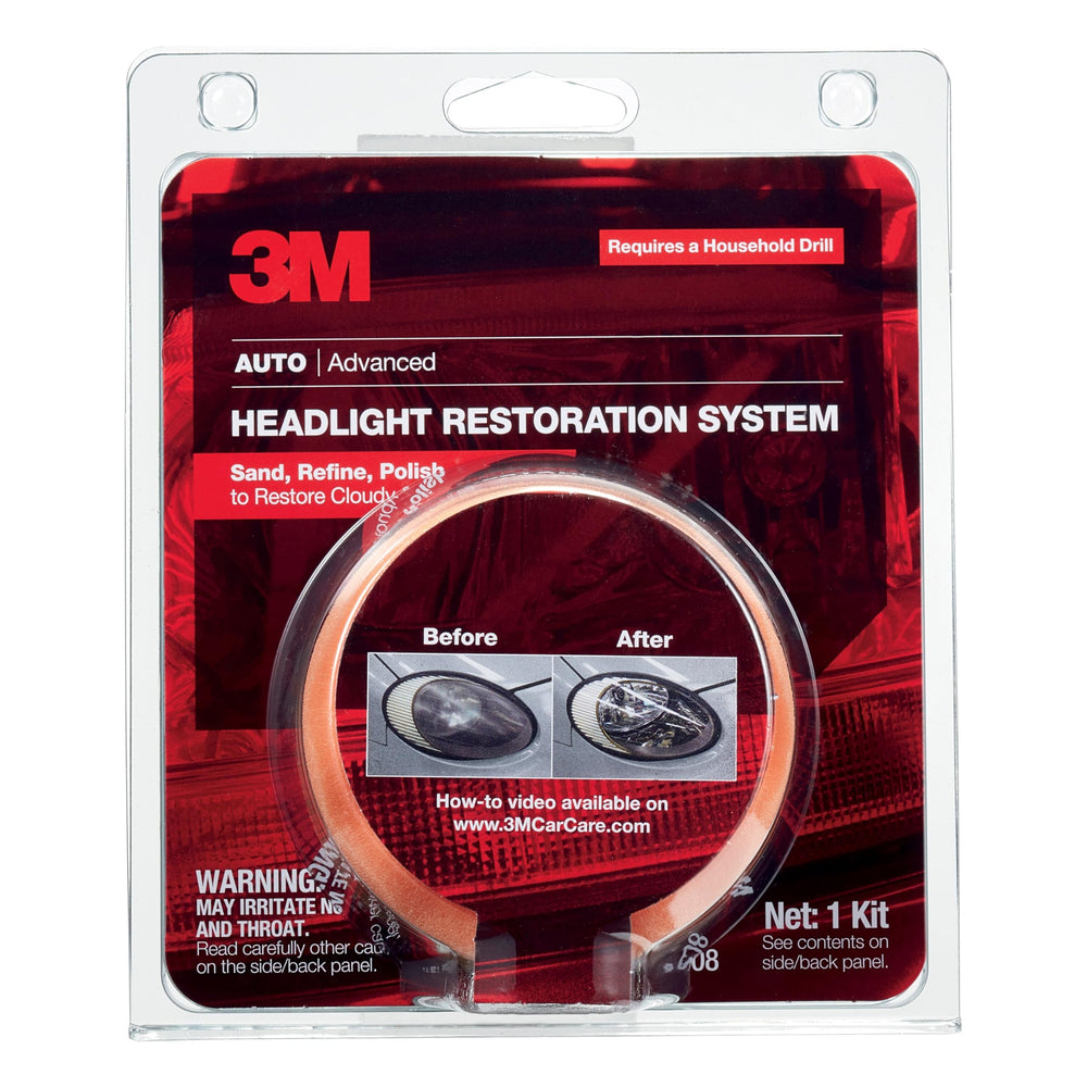 3M headlight restoration before and after visuals for comparison.