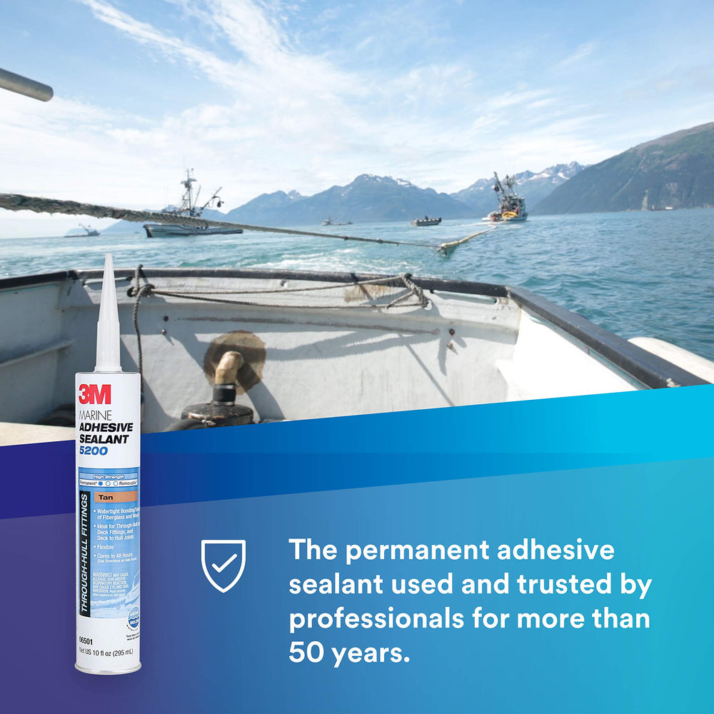 Applying 3M 5200 with a caulking gun for a solid seal on marine projects.