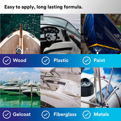 Flexible 5200 seal accommodates movement along boat seams and joints.