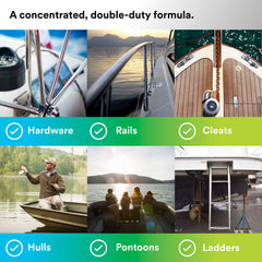 3M Marine Aluminum Restorer showcases chalking removal on weathered aluminum