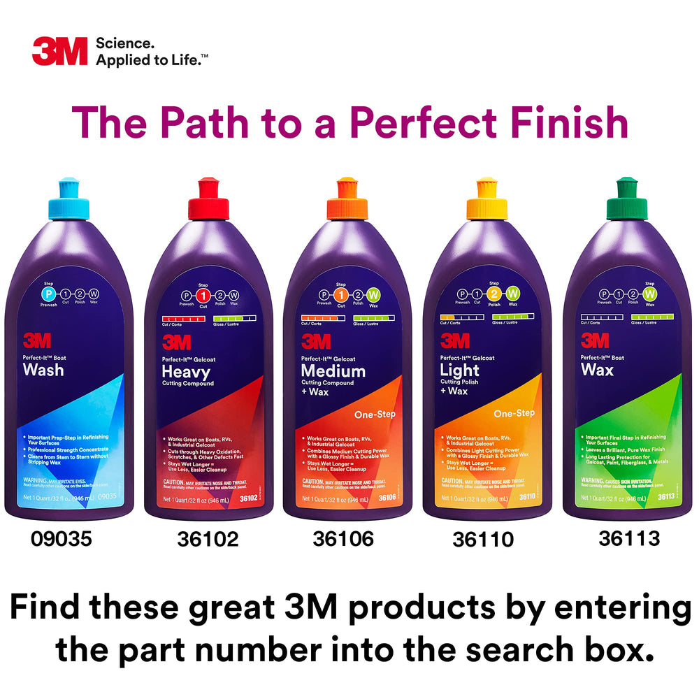 Boat or RV exterior finished with 3M Perfect-It for showroom-like shine
