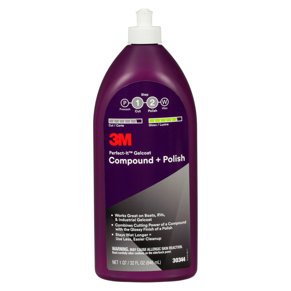 3M Perfect-It Gelcoat Compound bottle ready for professional polishing.