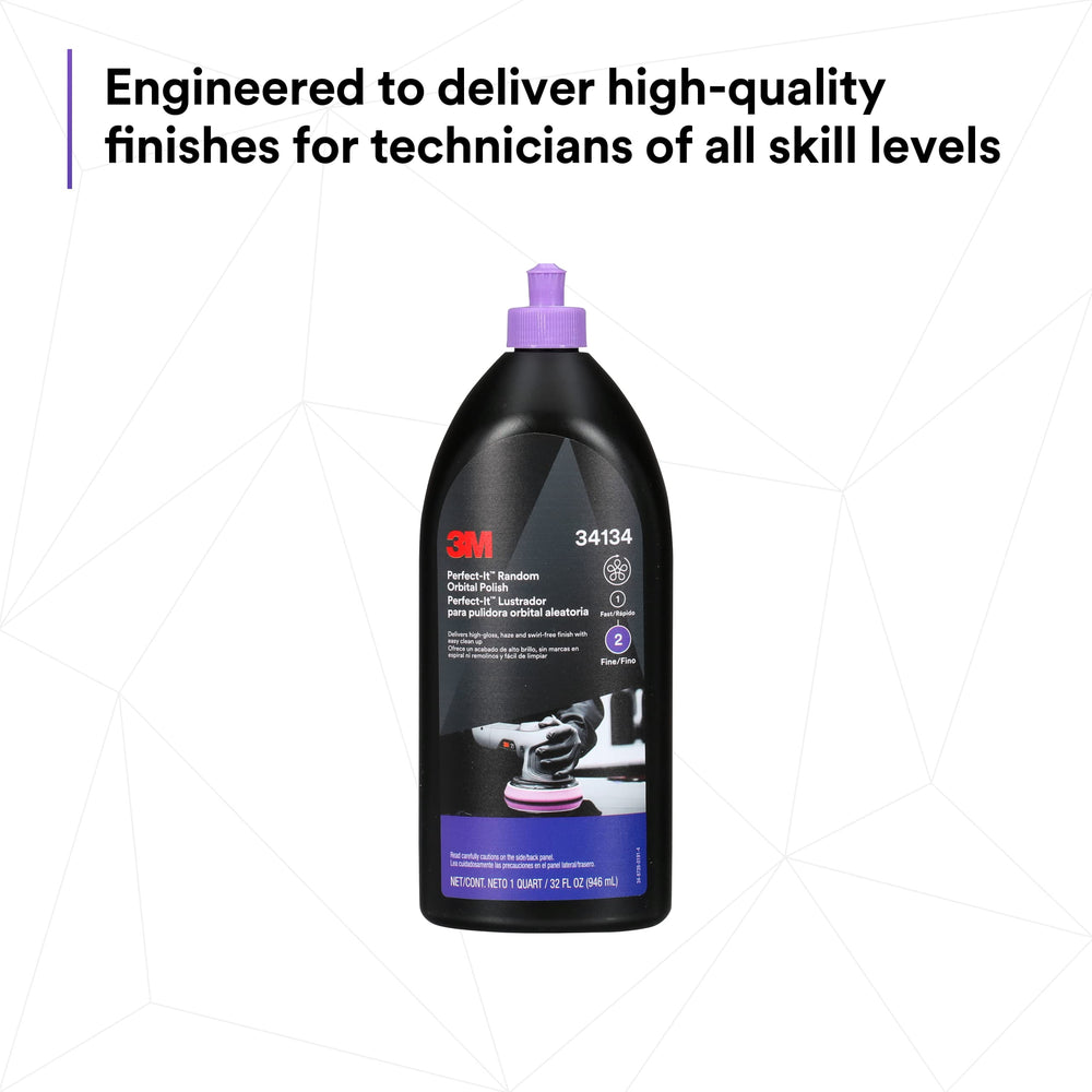 3M Perfect-It orbital polish buffing action on a panel