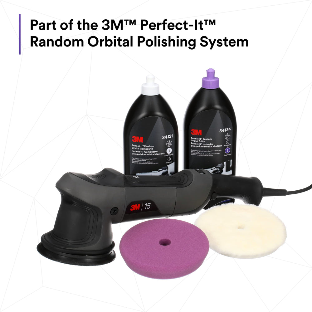 3M Perfect-It car paint panel being polished for a smooth finish