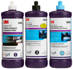 3M Perfect-It Ultrafine residue wipe-down shows reduced sling and clean results.