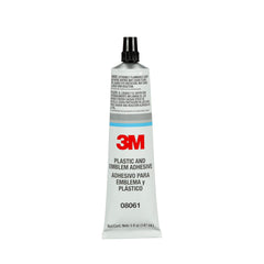 3M Plastic and Emblem Adhesive 08061 bonds emblem surfaces securely.