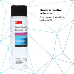 3M 38987 label close-up highlighting reactive adhesive removal for difficult bonds