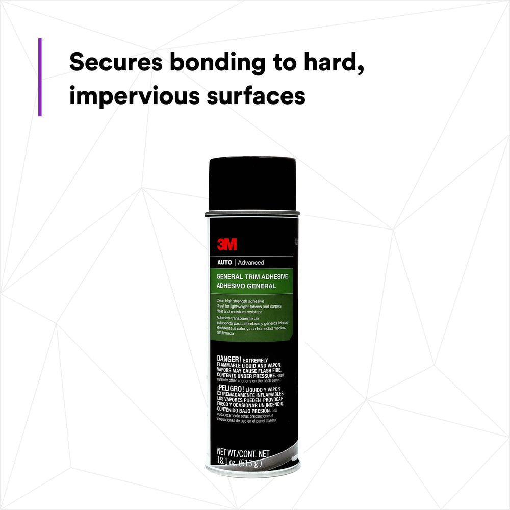 3M General Trim Adhesive 08088 dries clear for a low-profile finish.