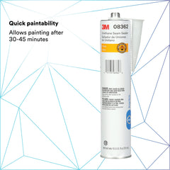 3M Urethane Sealer 08362 adheres to metal and painted surfaces in automotive projects.