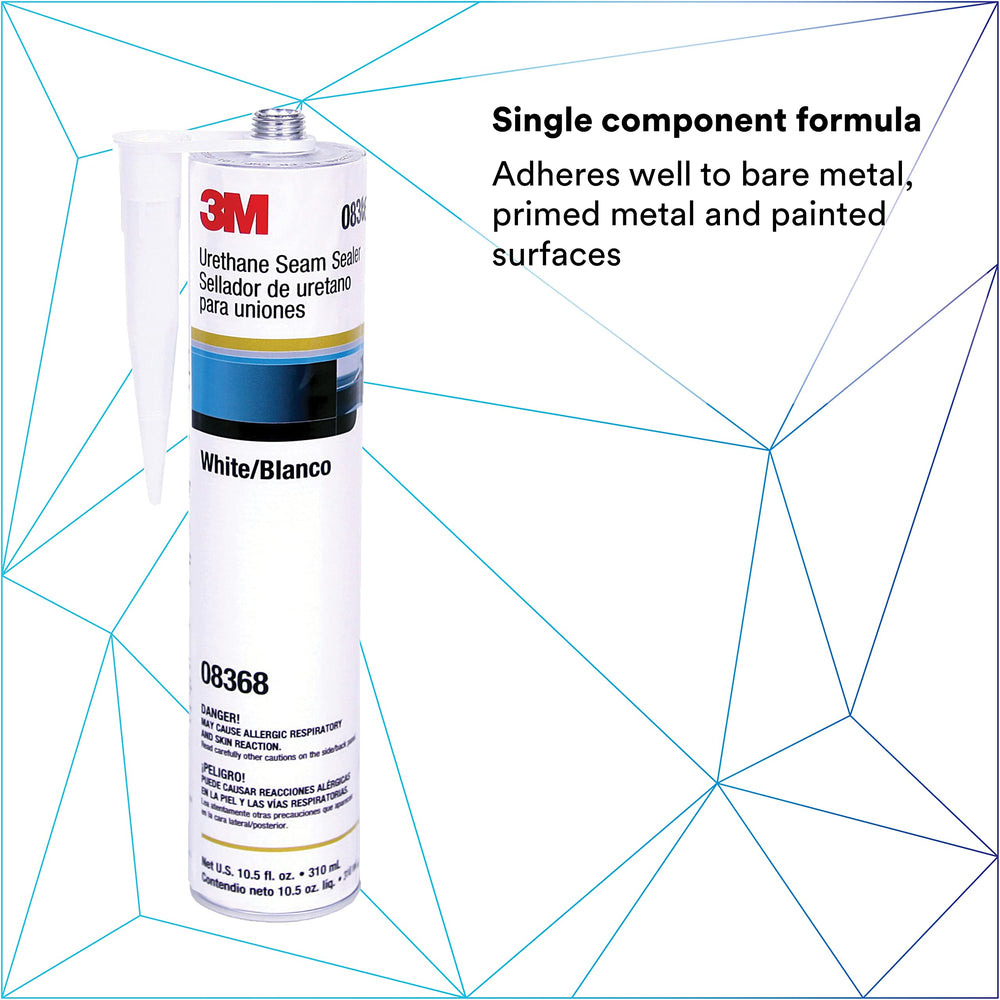 Close-up showing bonding to bare metal with 3M Urethane Seam Sealer 08368.