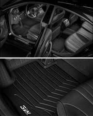 3W Benz E-Class floor mats black color complements interior style.
