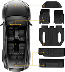 3W cargo liner Model X rear mats protect seats and cargo area from debris