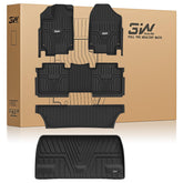 3W floor mats and cargo liner in Honda Odyssey front row protecting against mud and spills