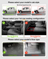 3W floor mats for F-150 Lightning SuperCrew with tailored fit and easy maintenance.