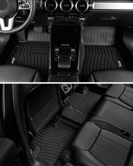 3W GLB250 passenger-side floor mat highlighting custom fit and spill resistance