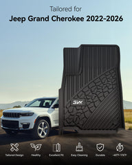 All-weather durability of 3W floor mats for Jeep Grand Cherokee WL