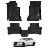 3W floor mats for Mercedes C-Class sedan edge-to-edge fit protects interior