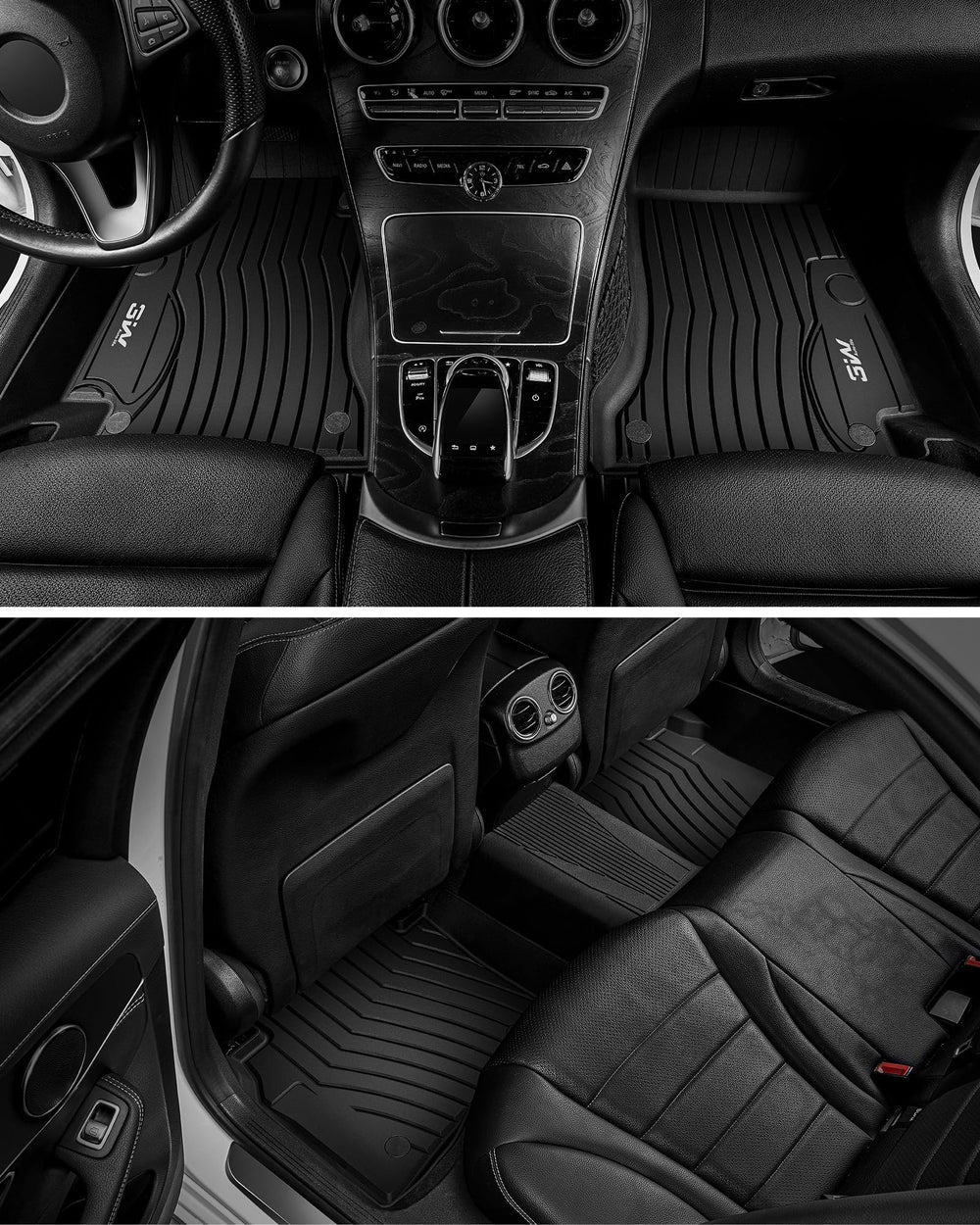 3W Mercedes C-Class sedan floor mats are easy to clean after use