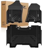 3W floor mats for Ram 1500 front row fit protect against mud and spills.