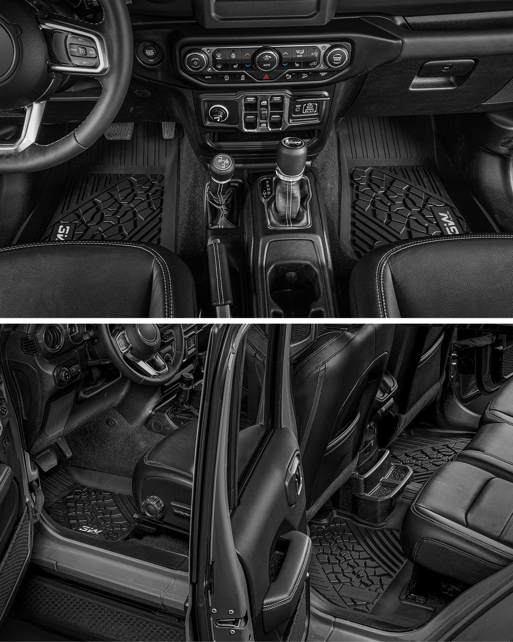 3W quick-installation floor mats for Jeep Wrangler JL