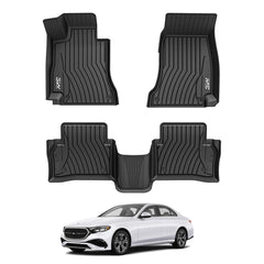 3W Mercedes E-Class floor mats full set protect all floors from dirt and moisture