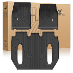 3W Tesla Model X floor mats full set offer precise fit and full coverage.