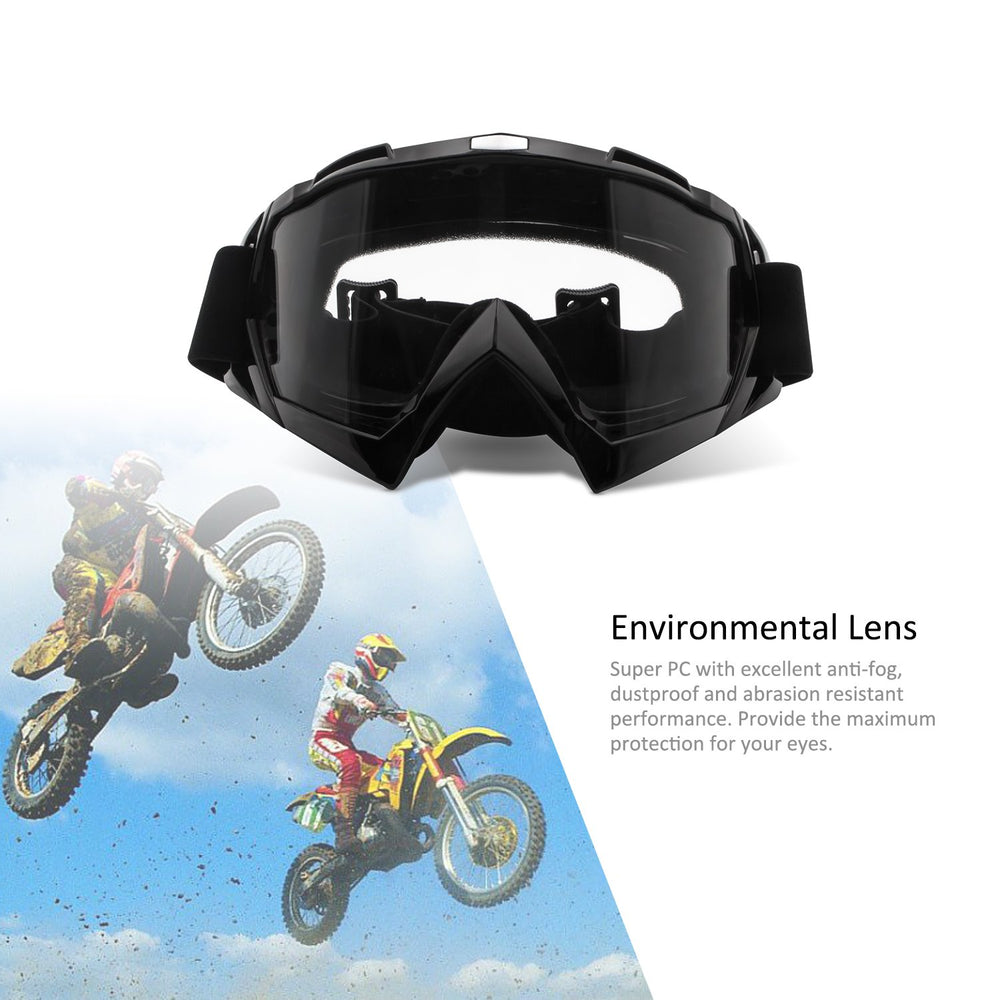 4-FQ goggles feature a colorful frame and clear lens for versatile use.