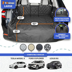 4Knines cargo liner non-slip back stays in place during drives