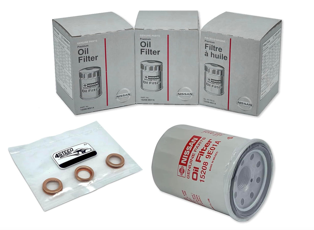 4STEED MOTORS OEM engine oil filter 15208-9e01a; close-up shows filtration media