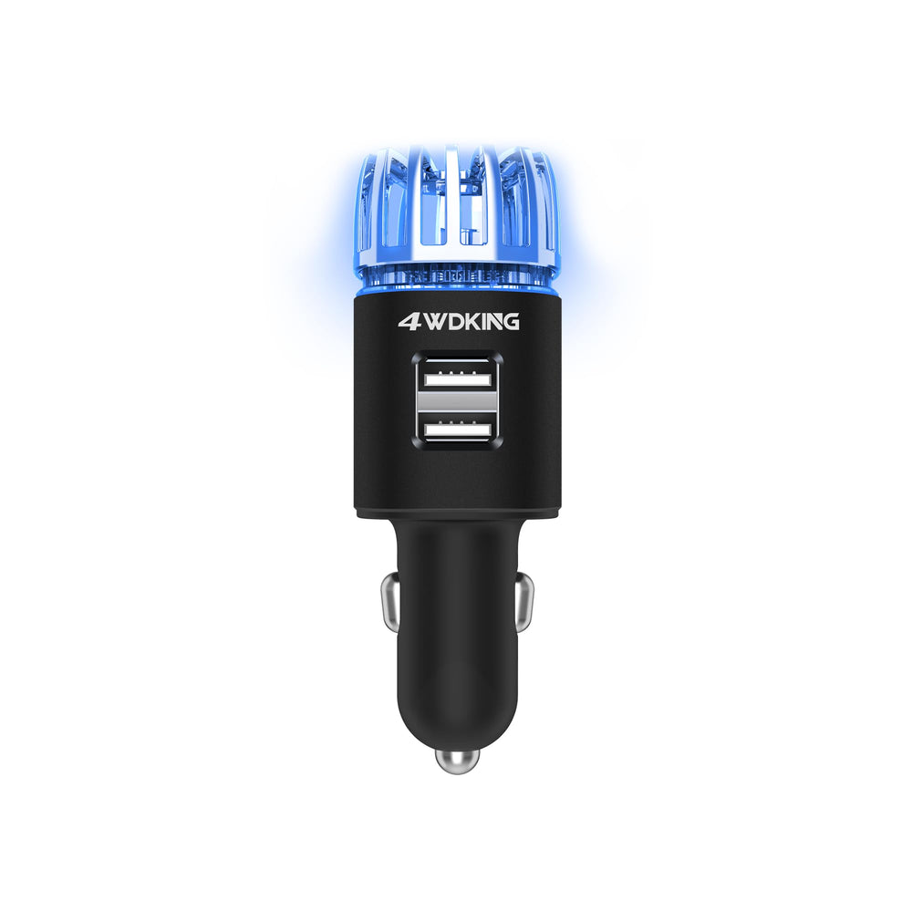 4WDKING car air purifier ionizer front view in black finish enhances cabin air quality.
