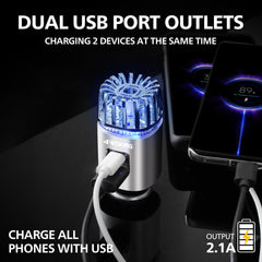 4WDKING dual USB car purifier offering on-the-go device charging