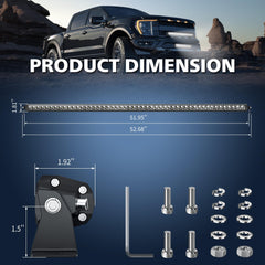 4WDKING 52-inch light bar with 360-degree rotating brackets for precise aiming