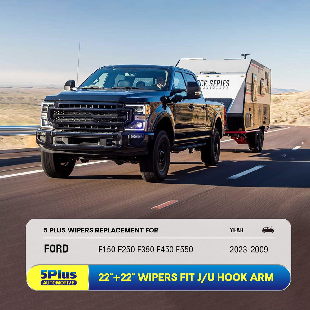 5 PLUS 22-inch wiper blades with preinstalled J-hook adapter for quick fit