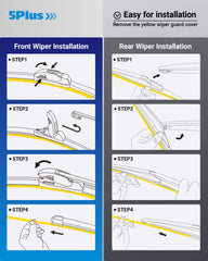 5 PLUS Easy installation wiper set—replace in under 1 minute.