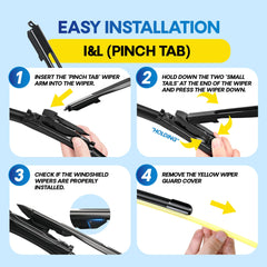 5 PLUS dual-spring memory steel maintains even pressure for streak-free visibility.