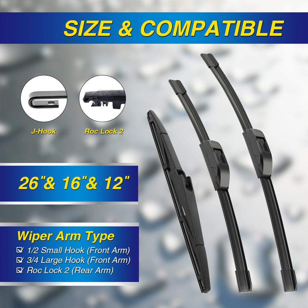 5 PLUS 16-inch front passenger wiper blade for reliable wipe in rain.