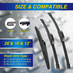 5 PLUS 16-inch front passenger wiper blade for reliable wipe in rain.