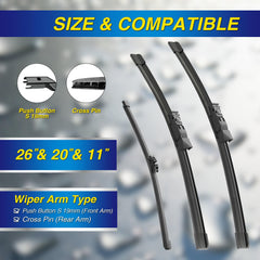 5 PLUS BMW X3 20in wiper blade, passenger side, smooth wipe