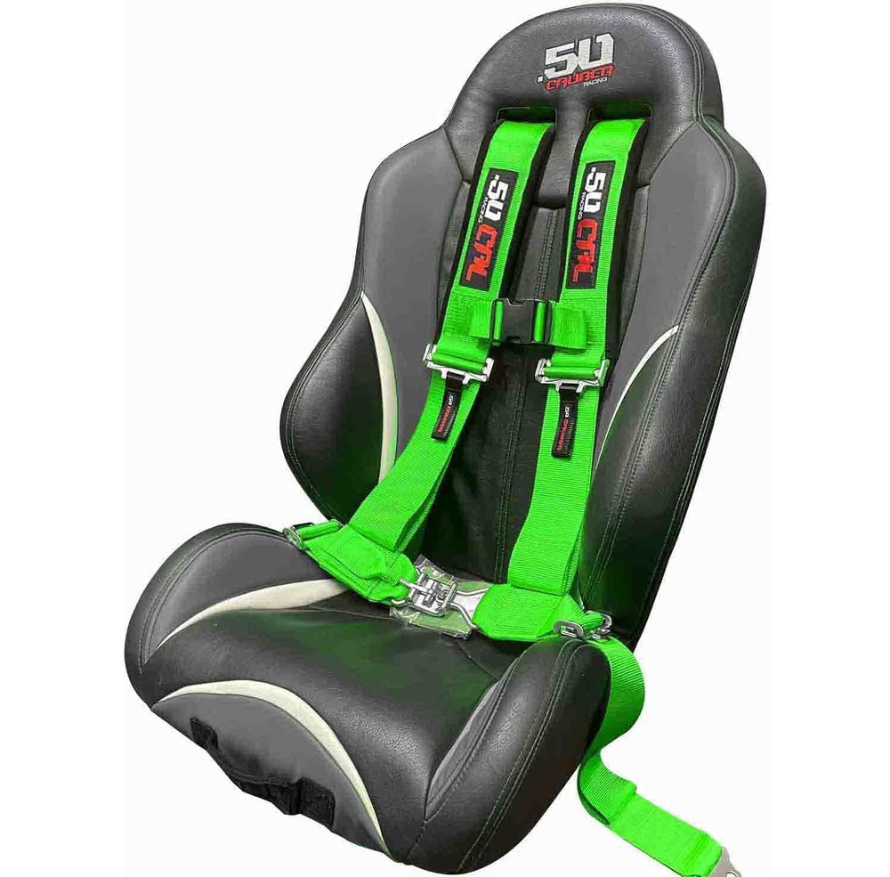 50 Caliber Racing Harness bolt-in or wrap-around install for versatile mounting.