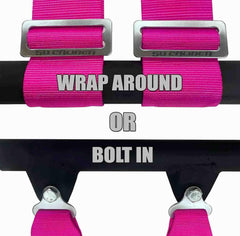 Nine color options of the 50 Caliber Racing harness for vehicle matching