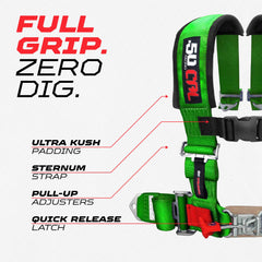 Sturdy sternum strap adds upper-body support in rugged terrain.