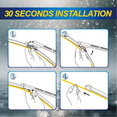 5 PLUS reinforced metal base with memory spring follows windshield curves