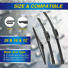 5 PLUS Nissan Kicks 16-inch front wiper blade for steady wipe