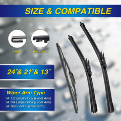 5 PLUS 21-inch windshield wiper blade on a Traverse for smooth wipes