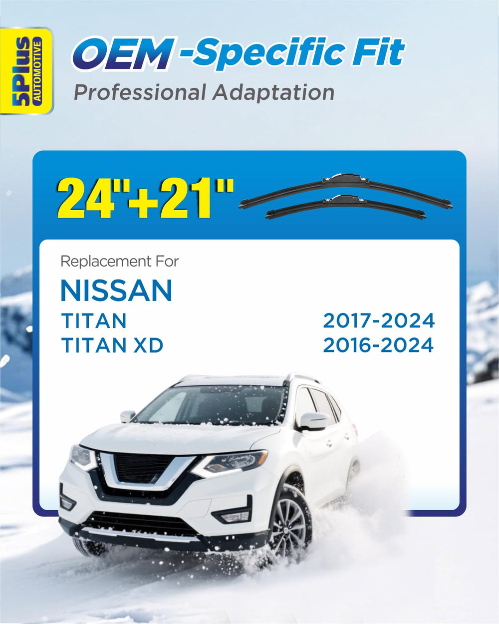 5 PLUS 14-inch wiper blade for Nissan Titan front enhances windshield clarity