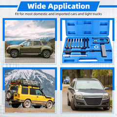 8MILELAKE puller-kit components in blue case, organized for fast access.