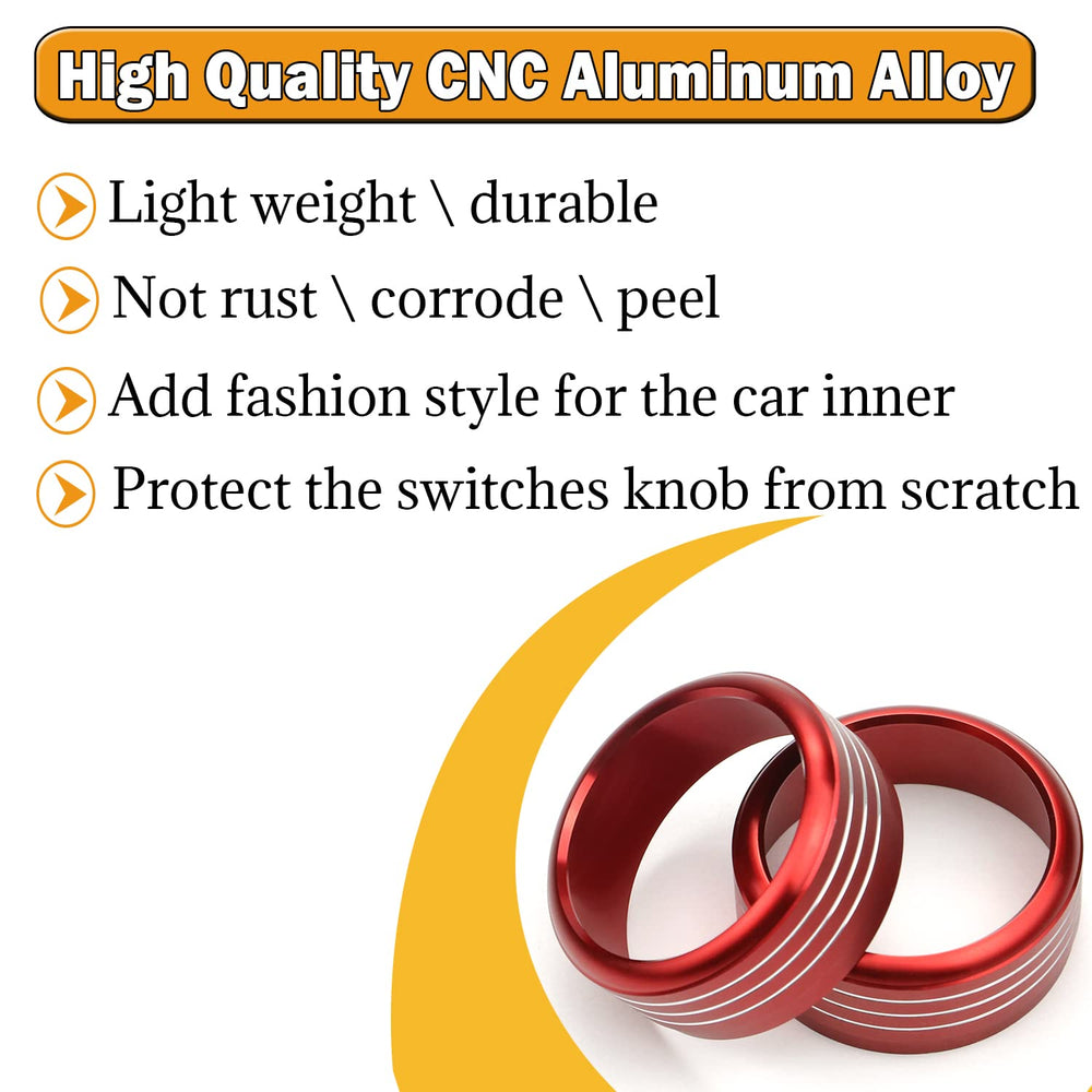 Bentolin Subaru AC button ring in red guards against wear.