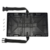 A.A battery tray for Group 29/31 with strap secures batteries during transit.